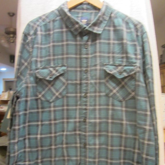 ROUTE 66 CASUAL DRESS SHIRT, XXL, GREEN PLAID - Picture 1 of 11